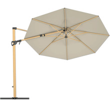 Freiarmschirm mit Holzständer und achteckigem Schirm