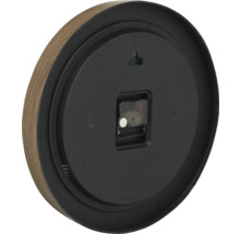 Rückseite einer Wanduhr mit Uhrwerk und Aufhängung