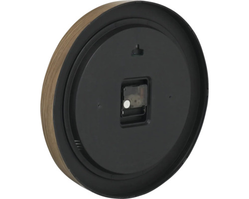 Rückseite einer Wanduhr mit Uhrwerk und Aufhängung