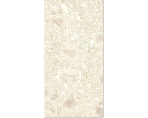 Nahaufnahme einer Fliese mit Terrazzo Muster.