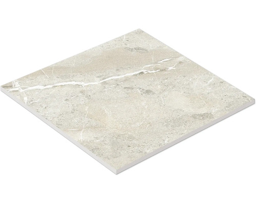 Feinsteinzeug Terrassenplatte Millar Beige rektifizierte Kante 60 cm x 60 cm x 2 cm Quadratische Keramikfliese mit Marmoroptik