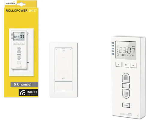 Schellenberg RolloPower 20037 Funk-Zeitschaltuhr für Rollläden, 5-Kanal Funksteuerung