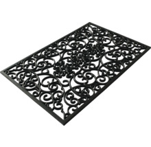 Rechteckige Fußmatte mit floralem Muster.