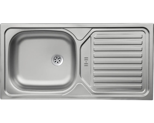 Spüle aus Edelstahl mit Abtropffläche