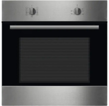 Edelstahl Einbaubackofen mit Temperaturregler und Funktionswahlschalter