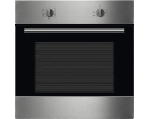 Edelstahl Einbaubackofen mit Temperaturregler und Funktionswahlschalter