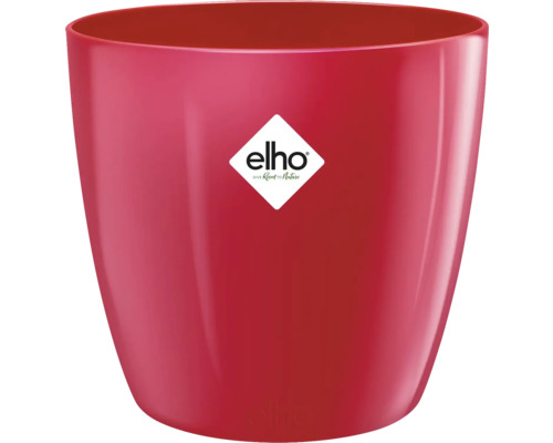 Übertopf elho Brussels Diamond Kunststoff Ø 25 H 23 cm rot Roter Blumentopf mit Elho Logo