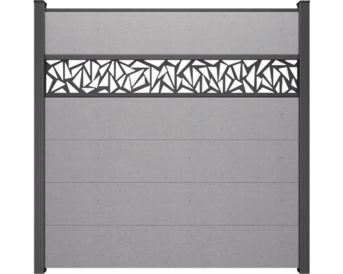 Betonzaun mit geometrischem Muster