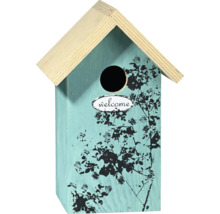 Dekorative Vogelvilla mit Rosenmuster und Willkommensgruß