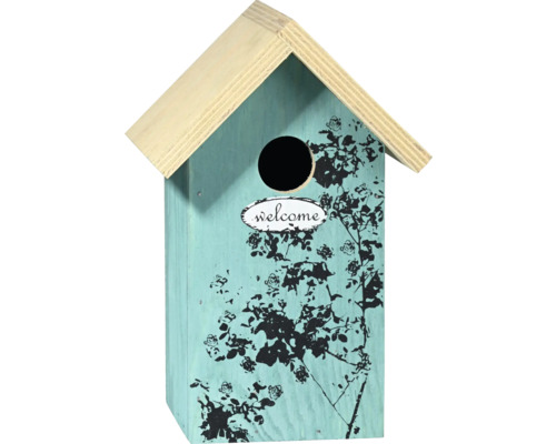 Dekorative Vogelvilla mit Rosenmuster und Willkommensgruß