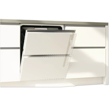 Teilintegrierter Geschirrspüler in einer Küchenzeile.