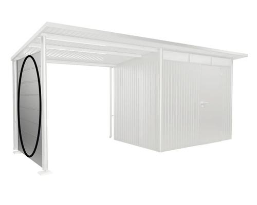 Abbildung eines Gerätehauses mit seitlicher Schiebetür