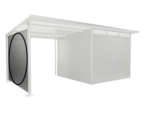 Abbildung eines Gerätehauses mit Anbauwand