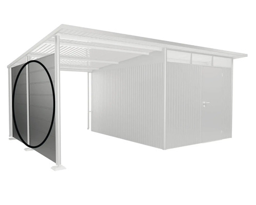 Abstellraum mit Seitenwand aus Metall