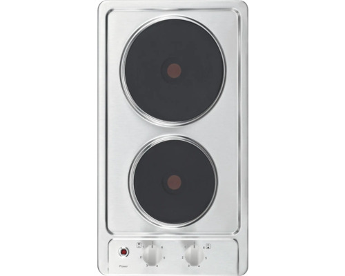 Kochfeld mit zwei Kochzonen aus Edelstahl