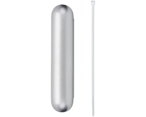 Abgebildet ist ein Tür- und Fensterkontakt mit einem Kabelbinder.