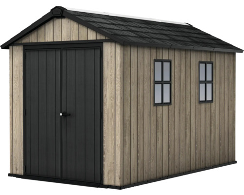 Gartenschuppen mit Doppeltür und zwei Fenstern