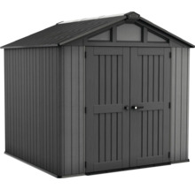 Geräteschuppen aus Kunststoff mit Doppeltür und Dach