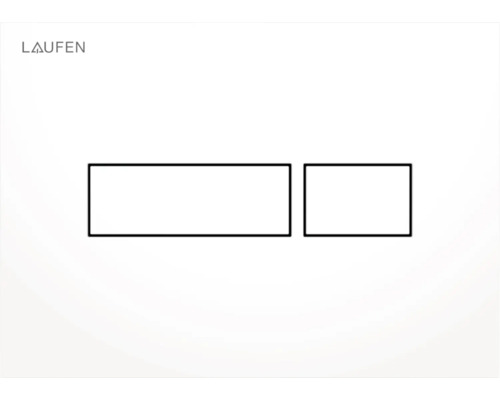 Laufen Logo und Schemazeichnung für eine WC-Betätigungsplatte