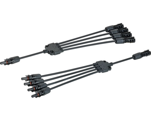 Zwei Solarmodul-Y-Stecker mit vier zu eins Steckeranordnung