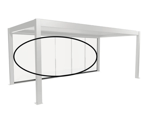 Pergola mit Glasschiebewänden