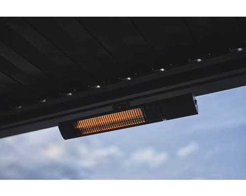 Heizstrahler EU Biohort WiFi 2000 W, 9 Heizstufen, 24-Stunden-Timer 70 x 10 x 14 cm schwarz Montierte Terrassenheizung an einer Decke