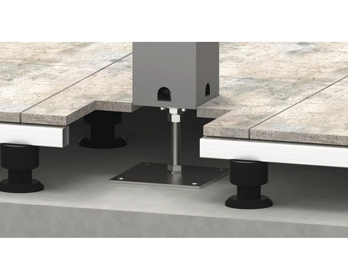 Höhenverstellung Biohort für Pergola 20 x 20 x 26 cm quarzgrau Terrassenlager-Konstruktion mit Fliesen