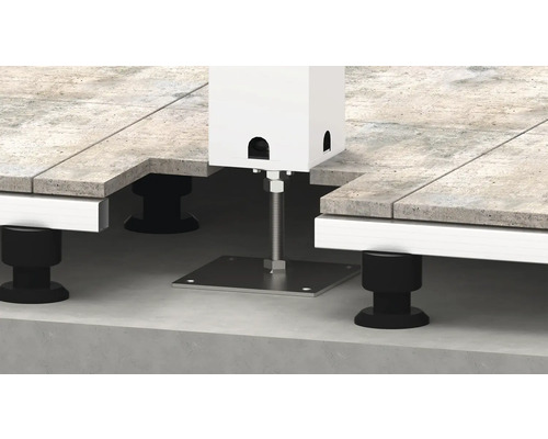 Höhenverstellung Biohort für Pergola 20 x 20 x 26 cm weiß Terrassenlager mit Schraubfuß unter Terrassenplatten