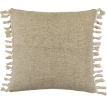 Quadratisches Zierkissen mit Fransen