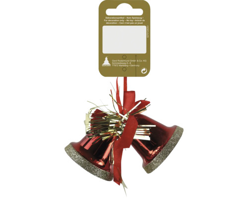 Weihnachtsbaumschmuck mit zwei Glocken und Schleife