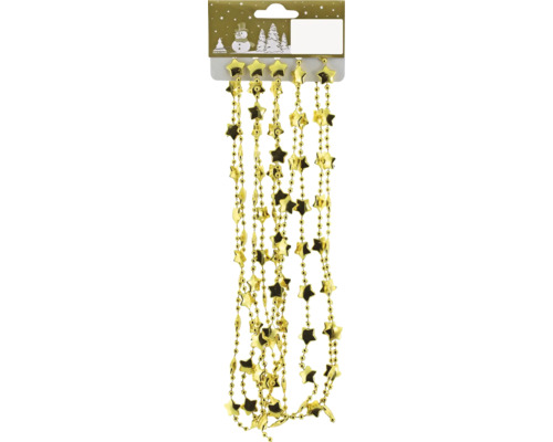 Weihnachtsbaumgirlande Sternen-kugelgirlande Kunststoff L 270 cm gold Goldfarbene Sternengirlande als Weihnachtsdekoration