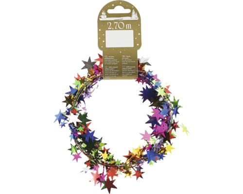 Weihnachtsbaumschmuck Girlande mit Sternen, 2,70 Meter