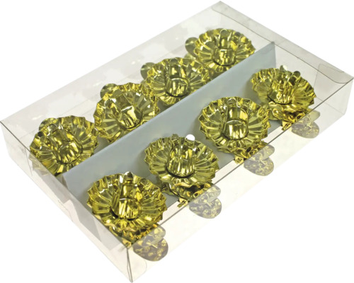 Verpackung goldfarbener Teelichthalter