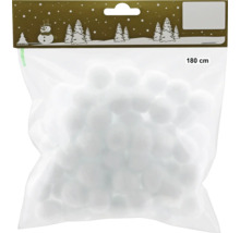 Verpackung mit 180 Zentimeter langen Deko-Schneebällen
