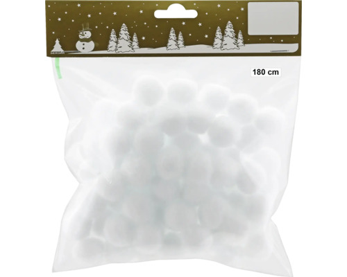 Verpackung mit 180 Zentimeter langen Deko-Schneebällen