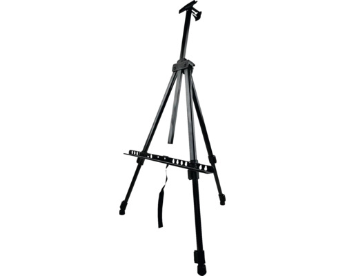 Schwarze Staffelei für Künstlerbedarf