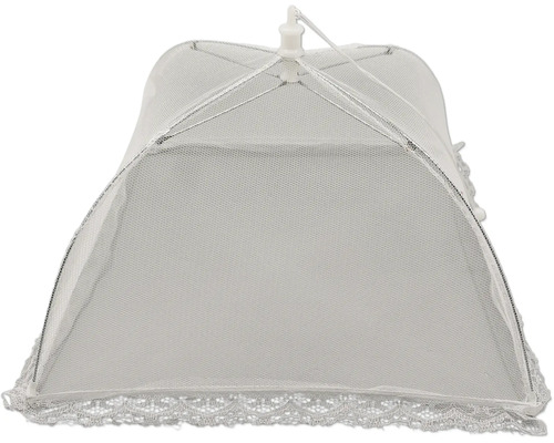 Fliegenhaube Insektenschutz weiß 32x32x20 cm Essensabdeckung aus Netz mit Spitze