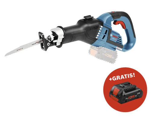 Akku-Säbelsäge Bosch Professional GSA 18V-32 + GRATIS Zugabeartikel Akkupack Bosch Professional ProCORE18V 4.0Ah Bosch Säbelsäge mit einem zusätzlichen Akku