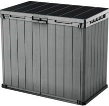 Graue Keter Aufbewahrungsbox mit Holzoptik