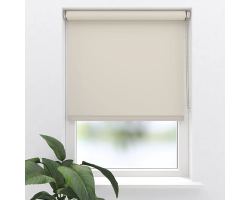 Beige Jalousie am Fenster mit Kettenzug