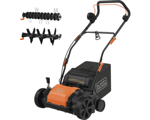 Black+Decker Vertikutierer mit Fangkorb und zwei Walzen