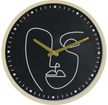 Wanduhr mit abstraktem Gesichtsmuster