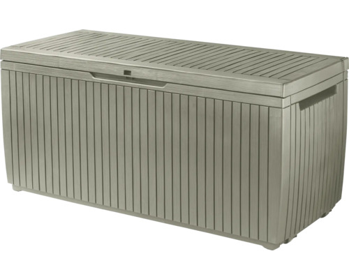 Aufbewahrungsbox Keter Springwood 123 x 53,5 x 57 cm grau Aufbewahrungsbox aus Kunststoff für den Außenbereich mit Deckel