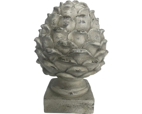 Dekorative Kunstobjekt in Form einer Artischocke auf einem Sockel