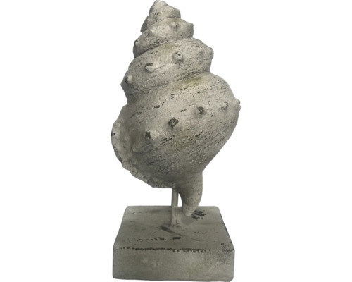 Dekorative Skulptur einer Meeresschnecke auf Sockel