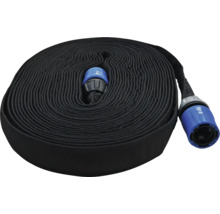 Aufgerollter Feuerwehrschlauch mit Kupplungen