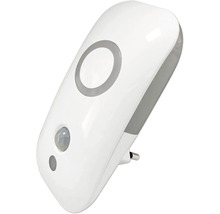 Weiße Steckdosenleuchte mit Bewegungsmelder