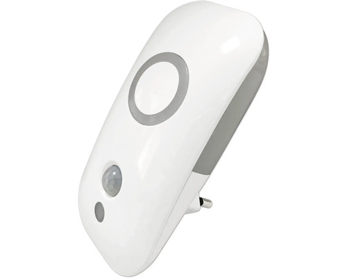 Weiße Steckdosenleuchte mit Bewegungsmelder