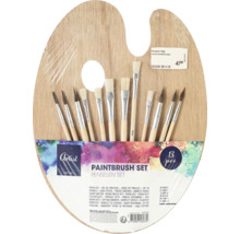 Pinselset mit Holzpalette, 13-teilig