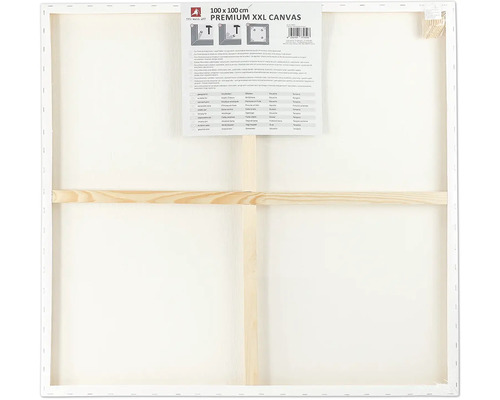 Leere Leinwand im Format 100 x 100 cm mit Holzrahmen